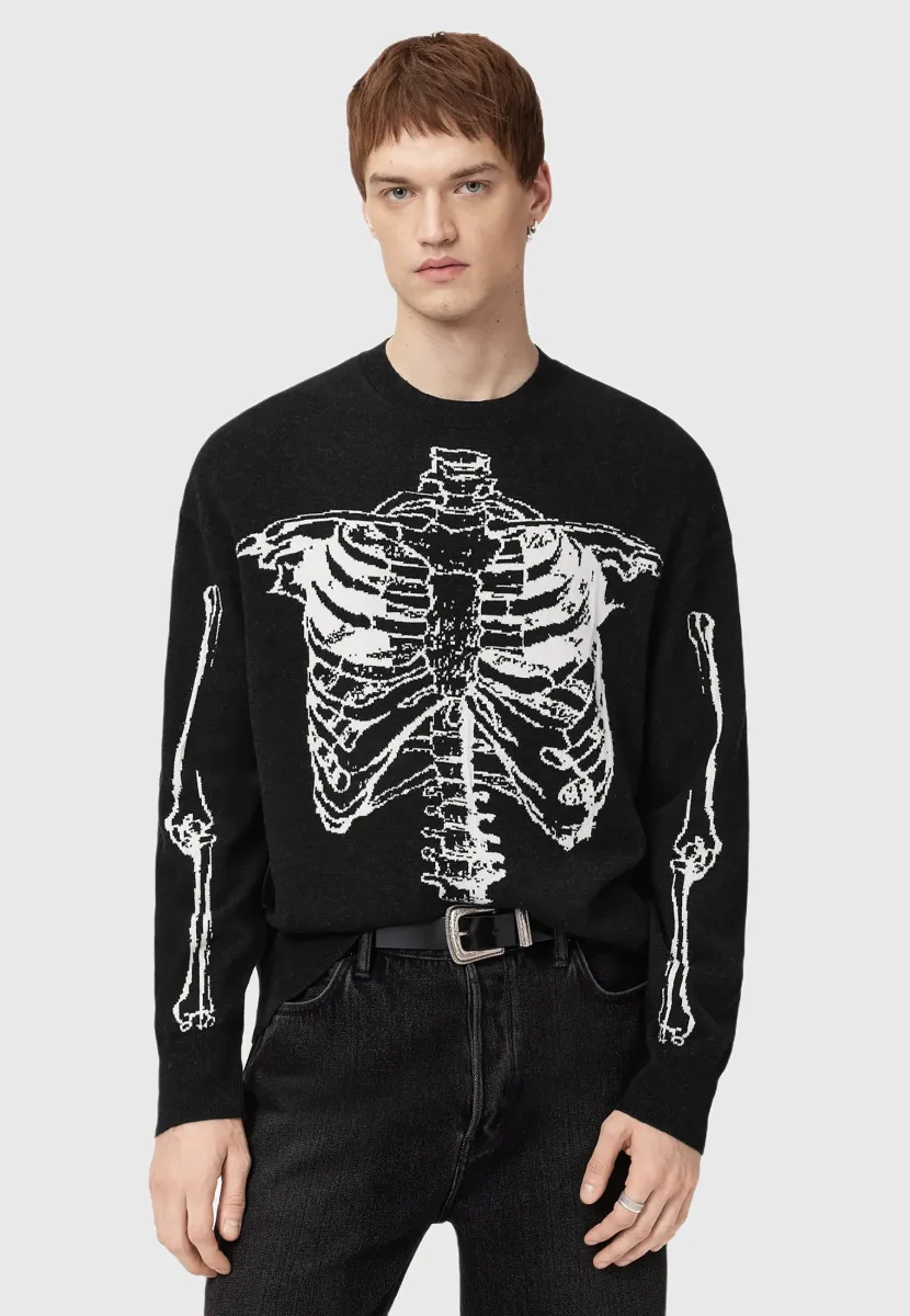 SKELLI CREW - Strickpullover - black