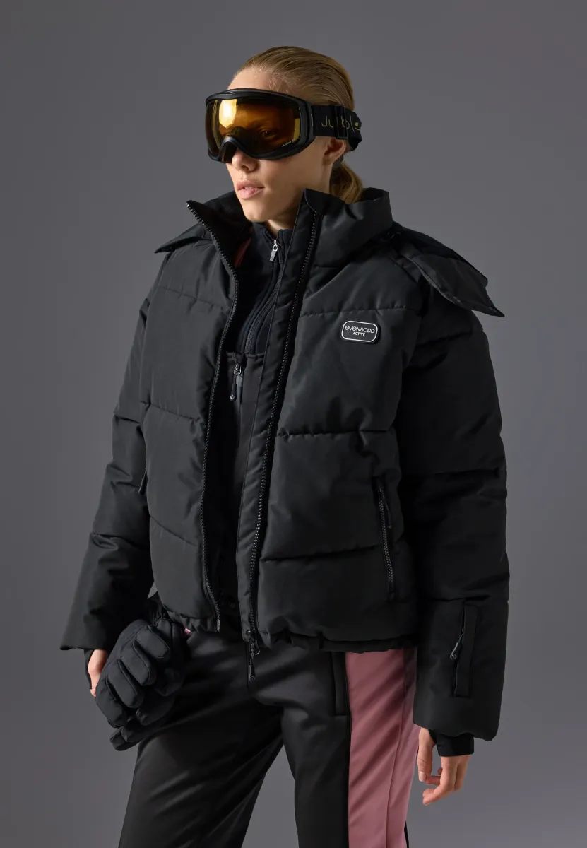 SKI JACKET WITH DETACHABLE HOOD - Skijacke - black
