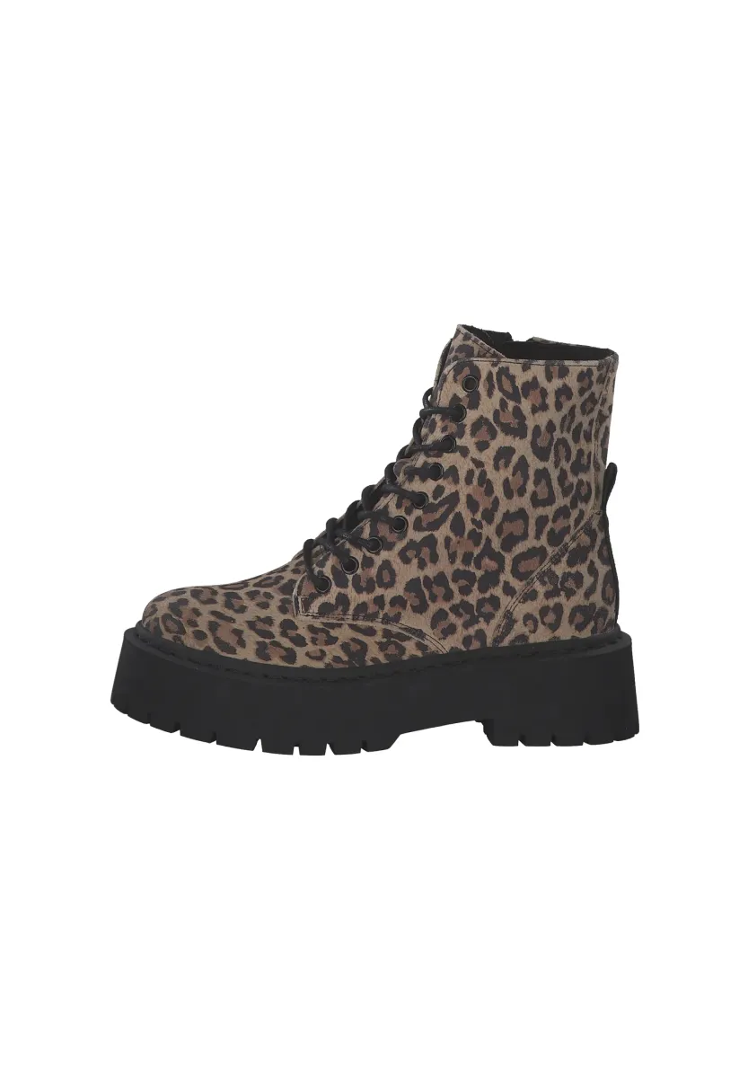 SKYLAR - Plateaustiefelette - braun leopard
