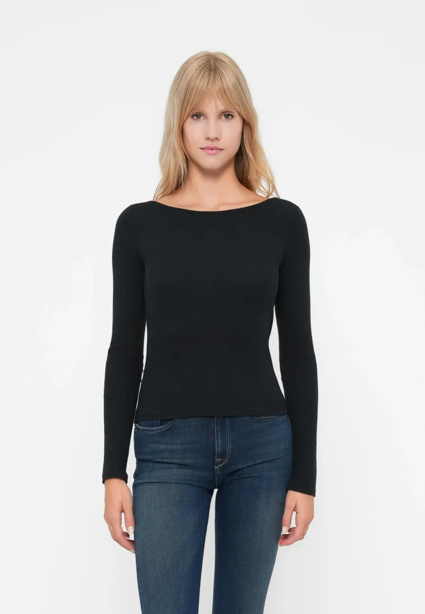 SLASH NECK  - Langarmshirt - black