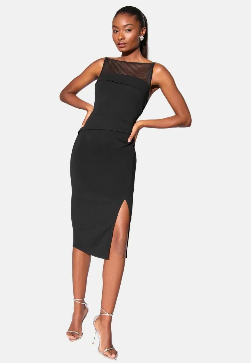 SLEEVELESS BODYCON MIDI - Etuikleid - black