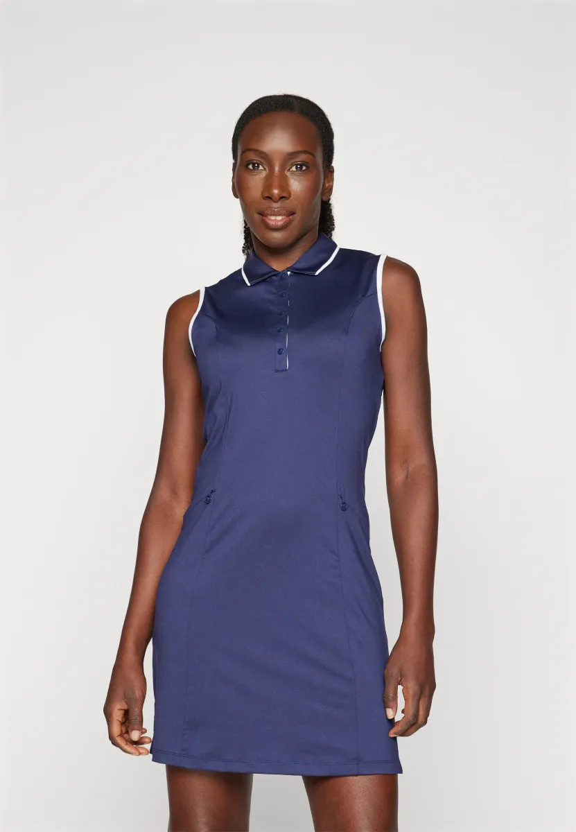 SLEEVELESS DRESS WITH SNAP PLACKET 2-IN-1 - Tights - peacoat