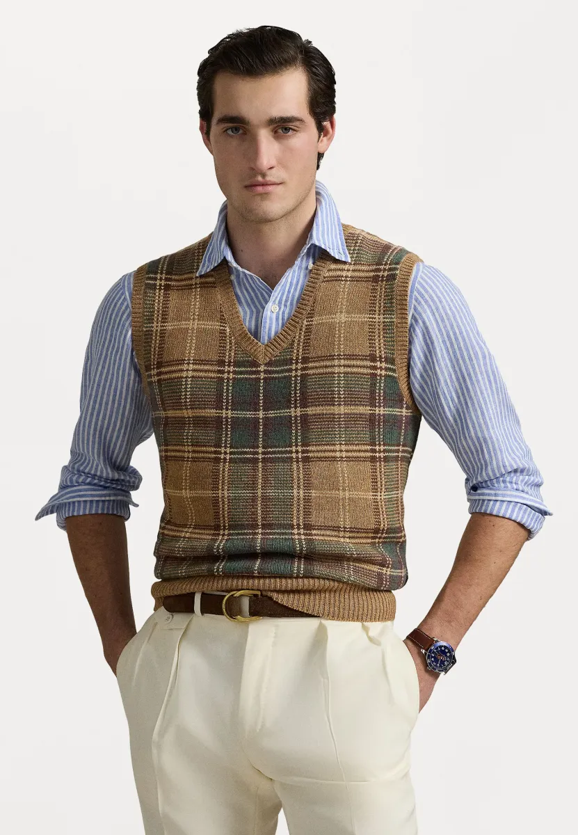 SLEEVELESS - Strickpullover - tan combo