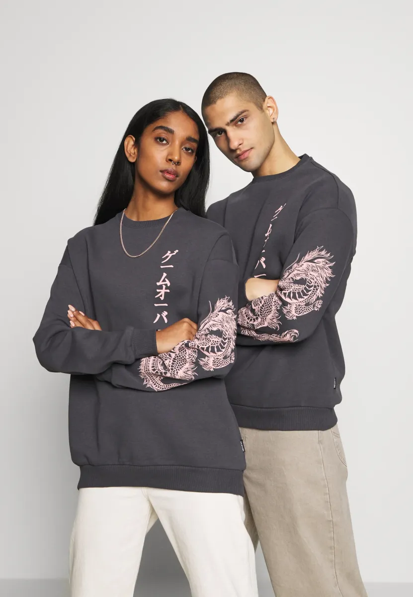 SLEEVES DRAGON CNECK - Sweatshirt - dark gray