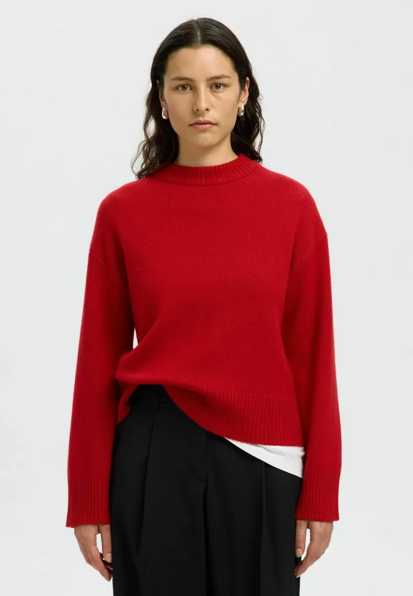 SLFCILLE O NECK - Strickpullover - equestrian red