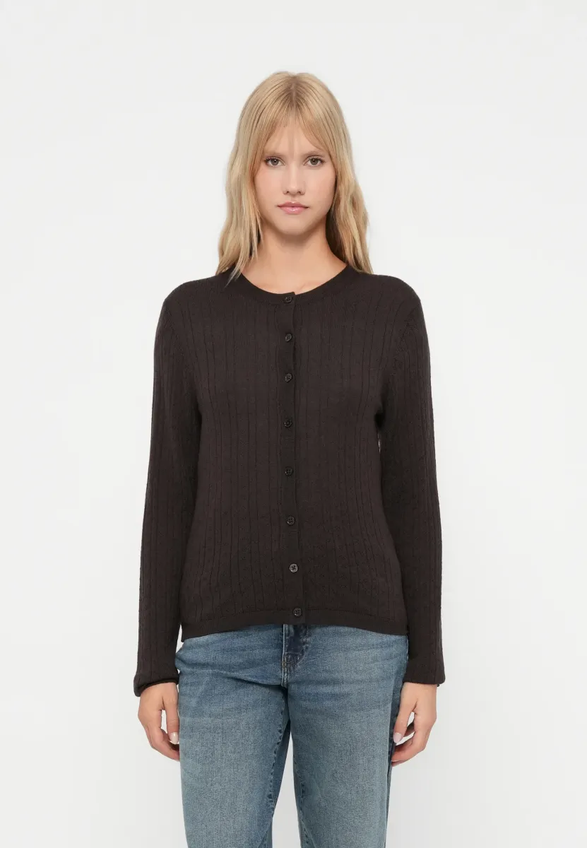 SLFTHEA CARDI - Strickjacke - chocolate torte