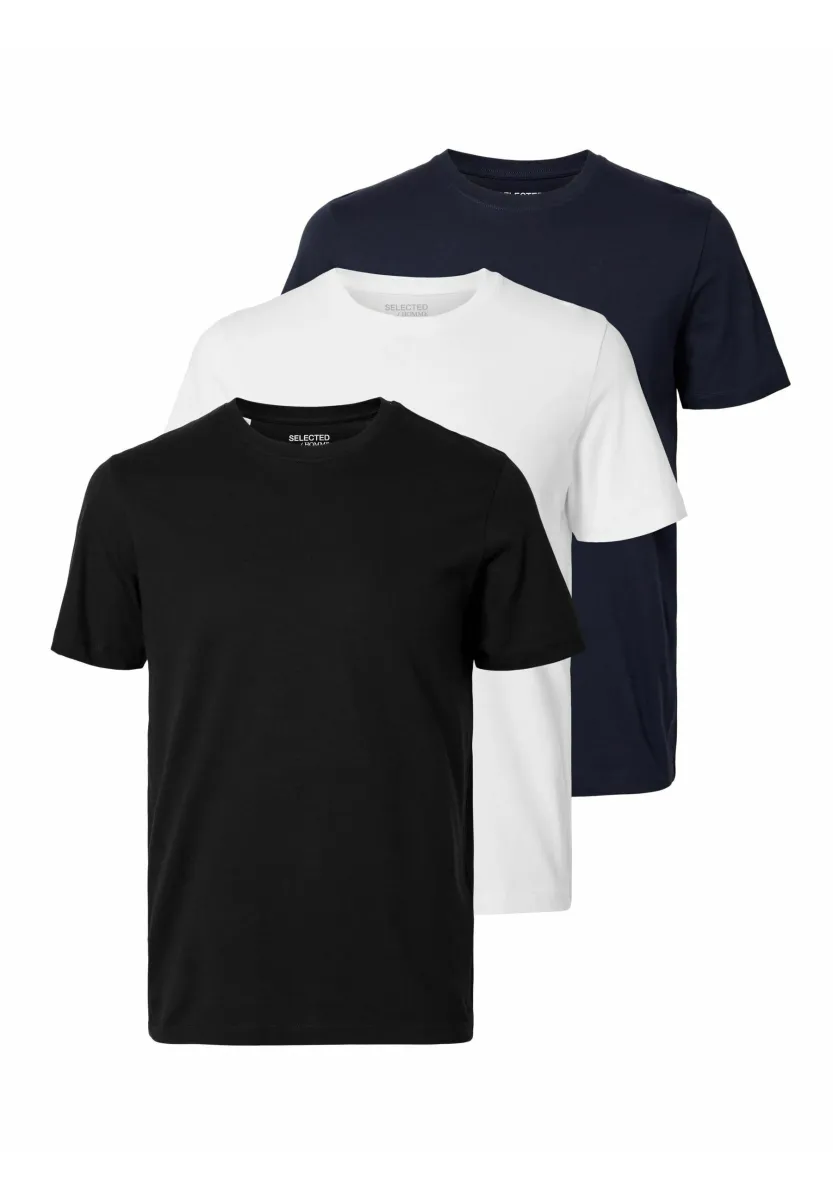 SLHCORMAC O NECK TEE 3 PACK - T-Shirt basic - black 1