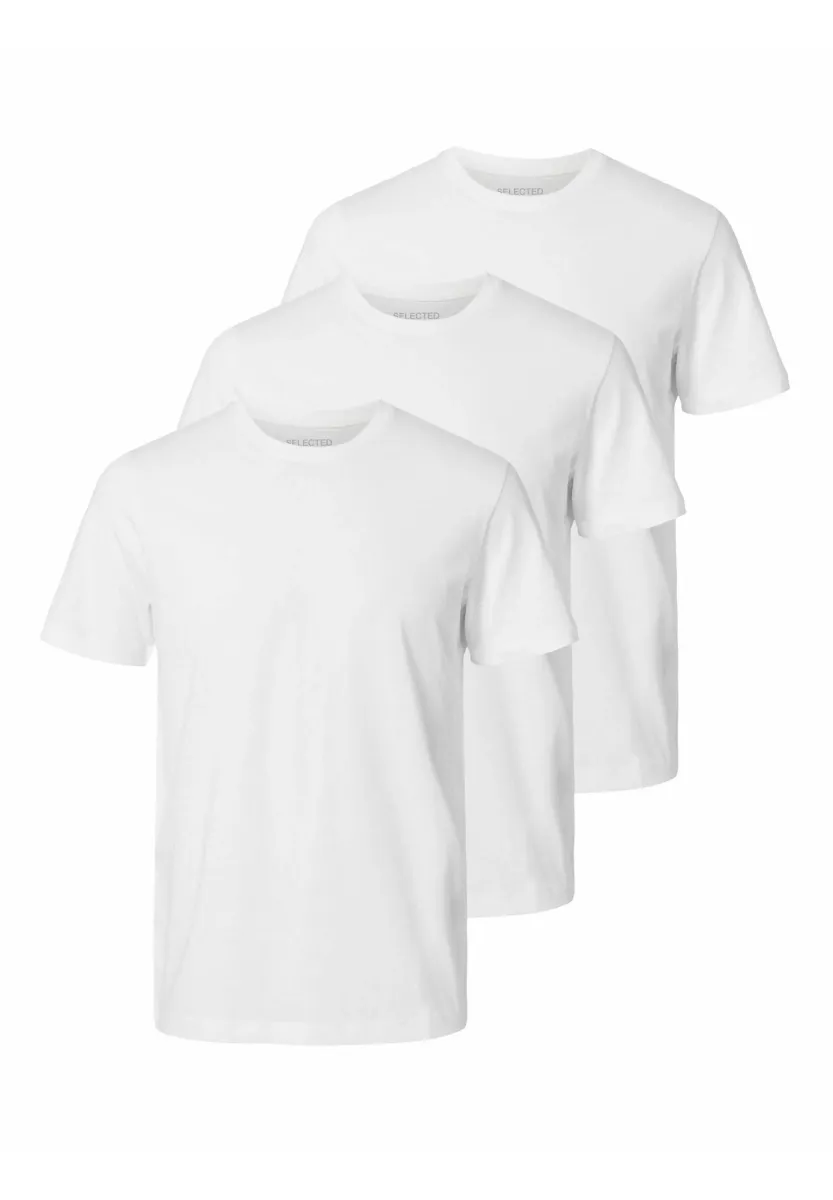 SLHCORMAC O NECK TEE 3 PACK - T-Shirt basic - bright white