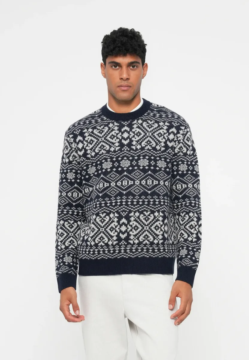 SLHHOLGER CREW NECK - Strickpullover - sky captain