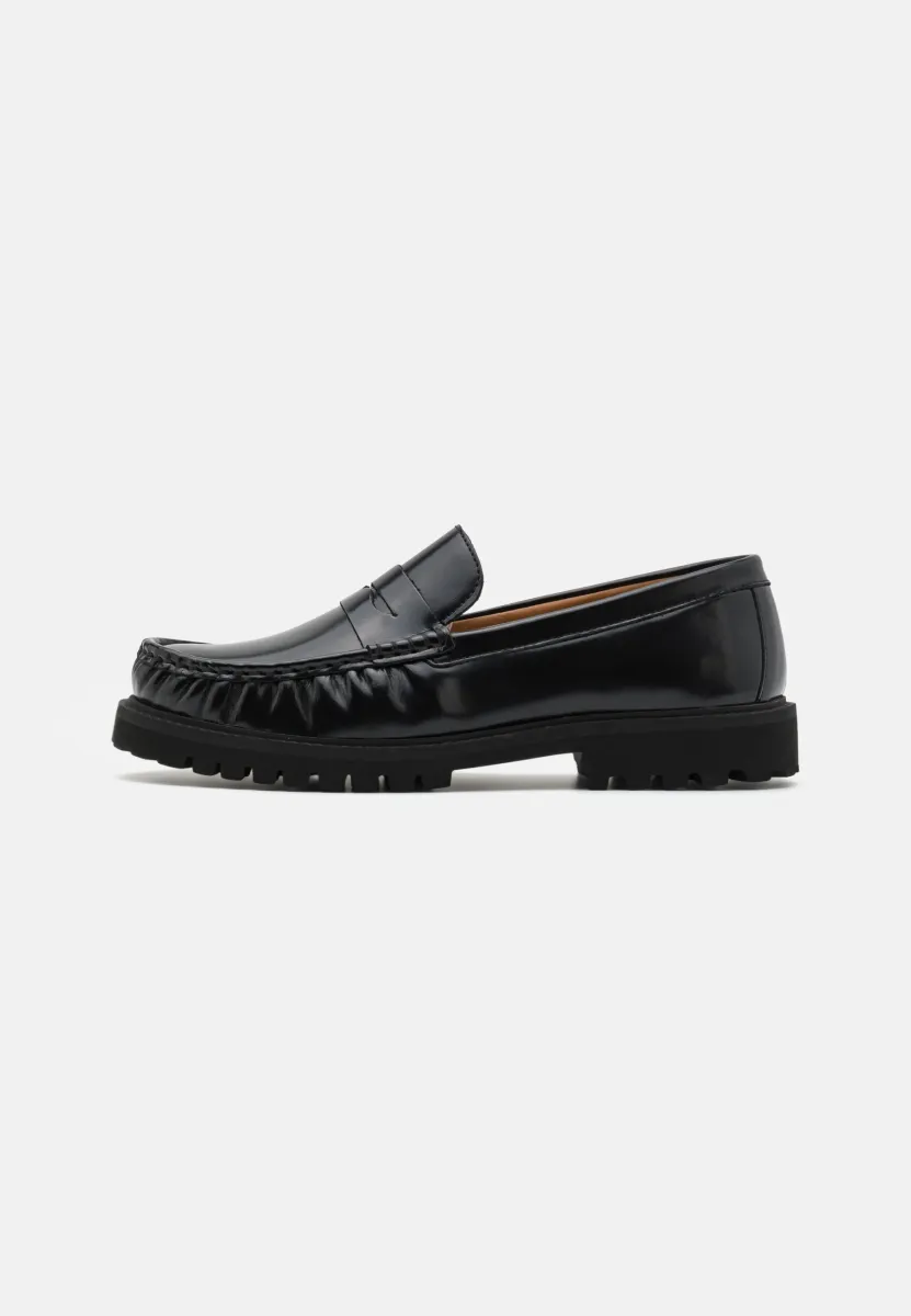 SLHHUGO PENNY LOAFER - Slipper - black