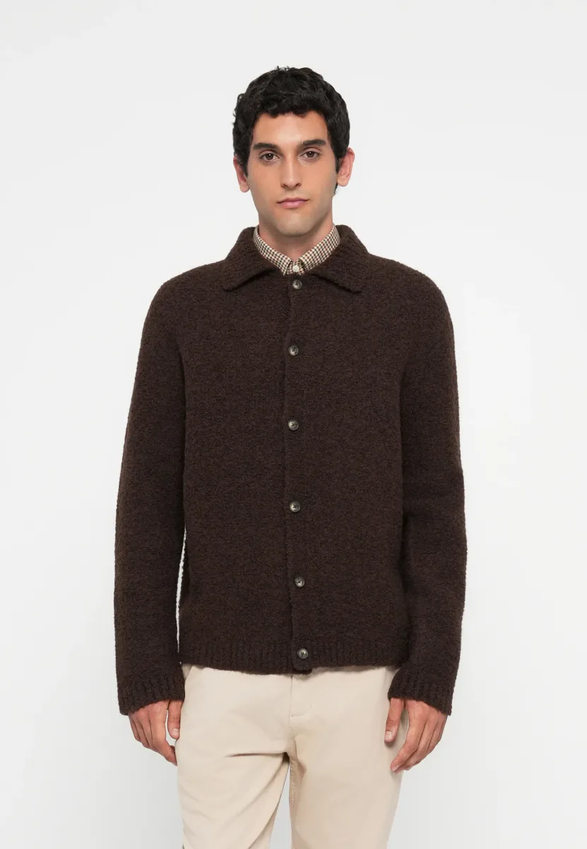 SLHLOYD BOUCLE  - Strickjacke - demitasse