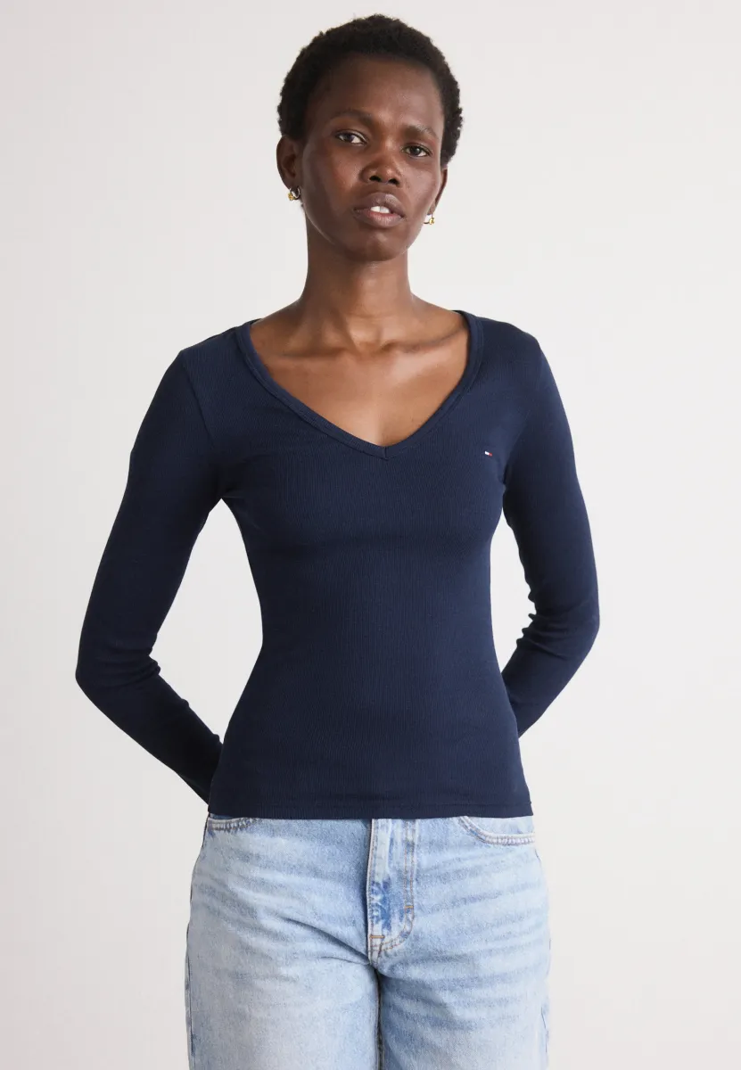 SLIM ESSENTIAL - Langarmshirt - dark night navy