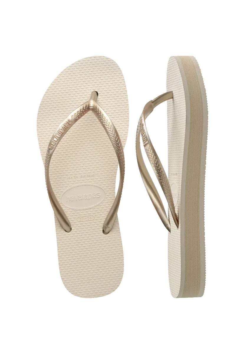 SLIM FIT FLATFORM - Zehentrenner - beige