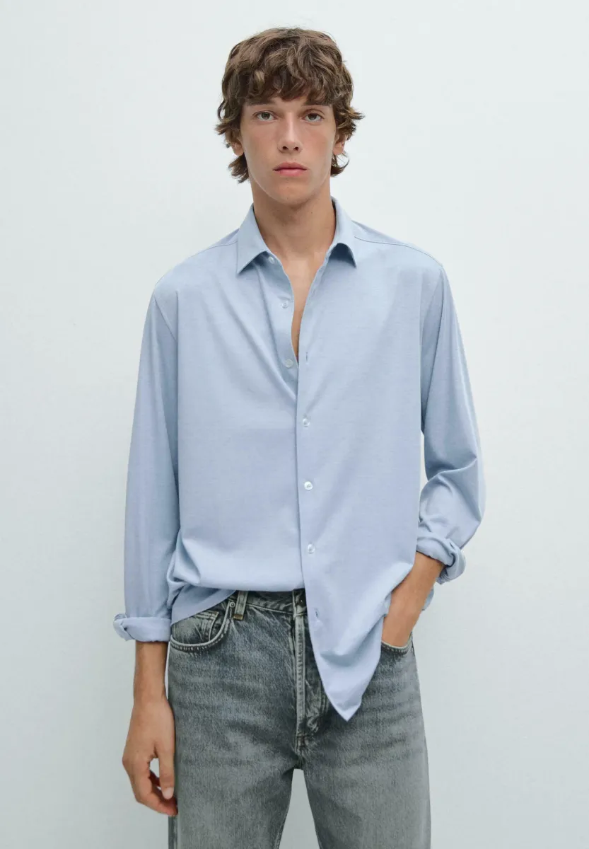 SLIM FIT STRETCH - Hemd - light blue