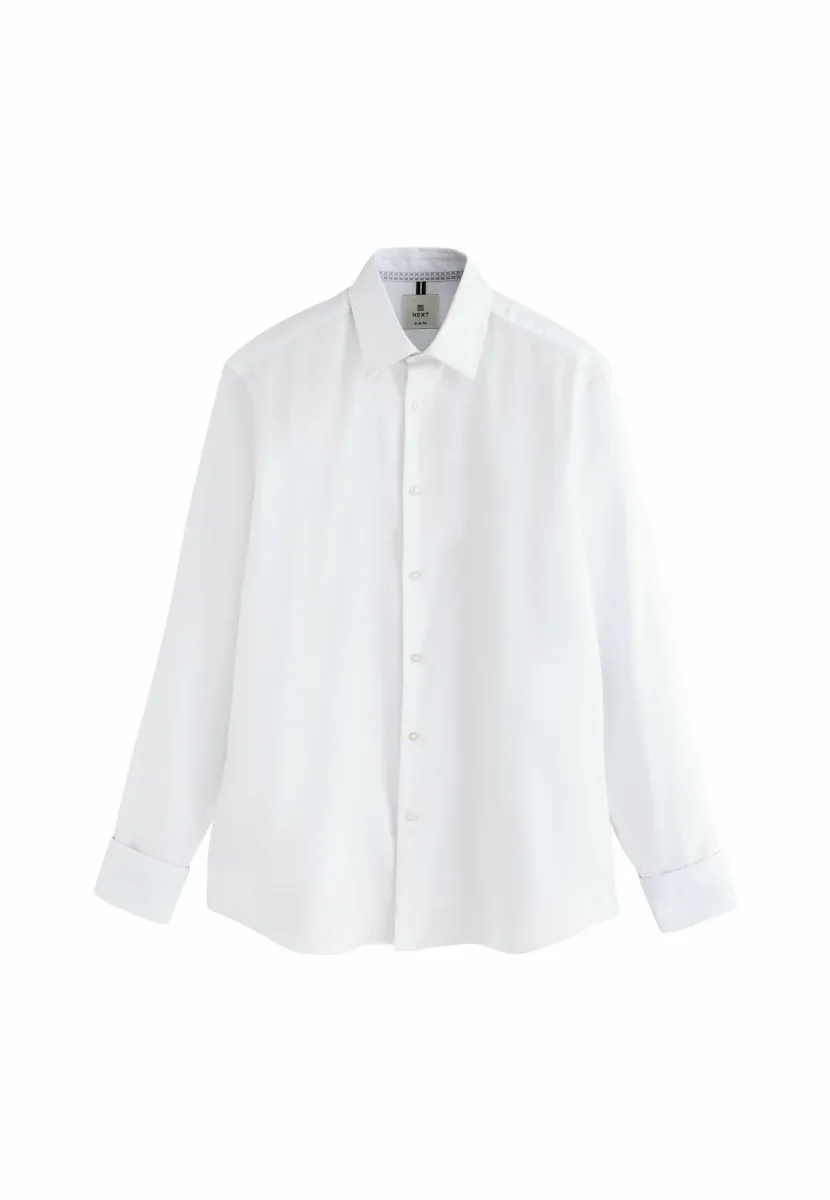 SLIM FIT - TEXTURED SLEEVE DOUBLE CUFF  - Hemd - white