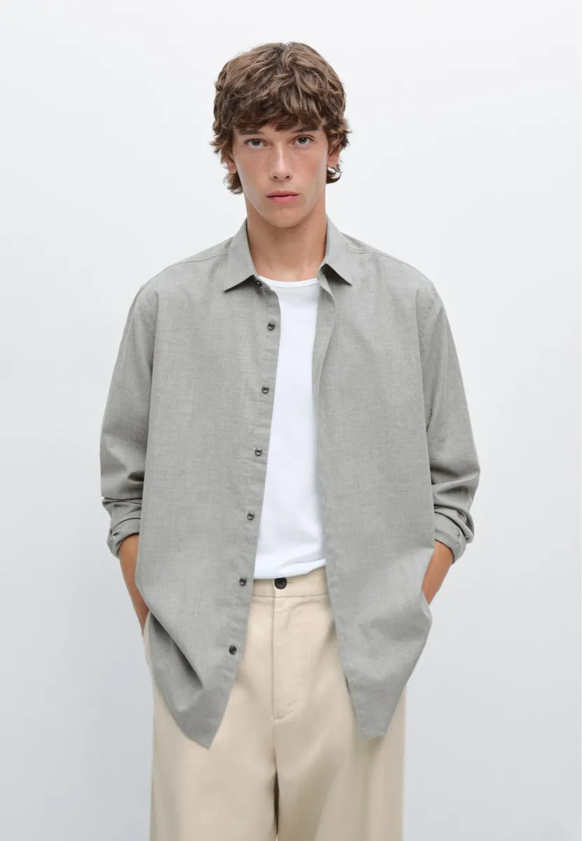 SLIM FIT TWILL MELANGE - Hemd - grey