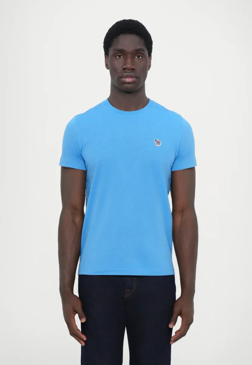 SLIM FIT ZEBRA - T-Shirt basic - light blue