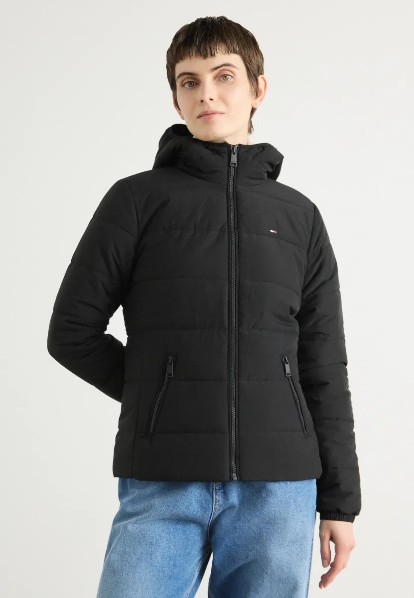 SLIM HOODED JACKET - Übergangsjacke - black