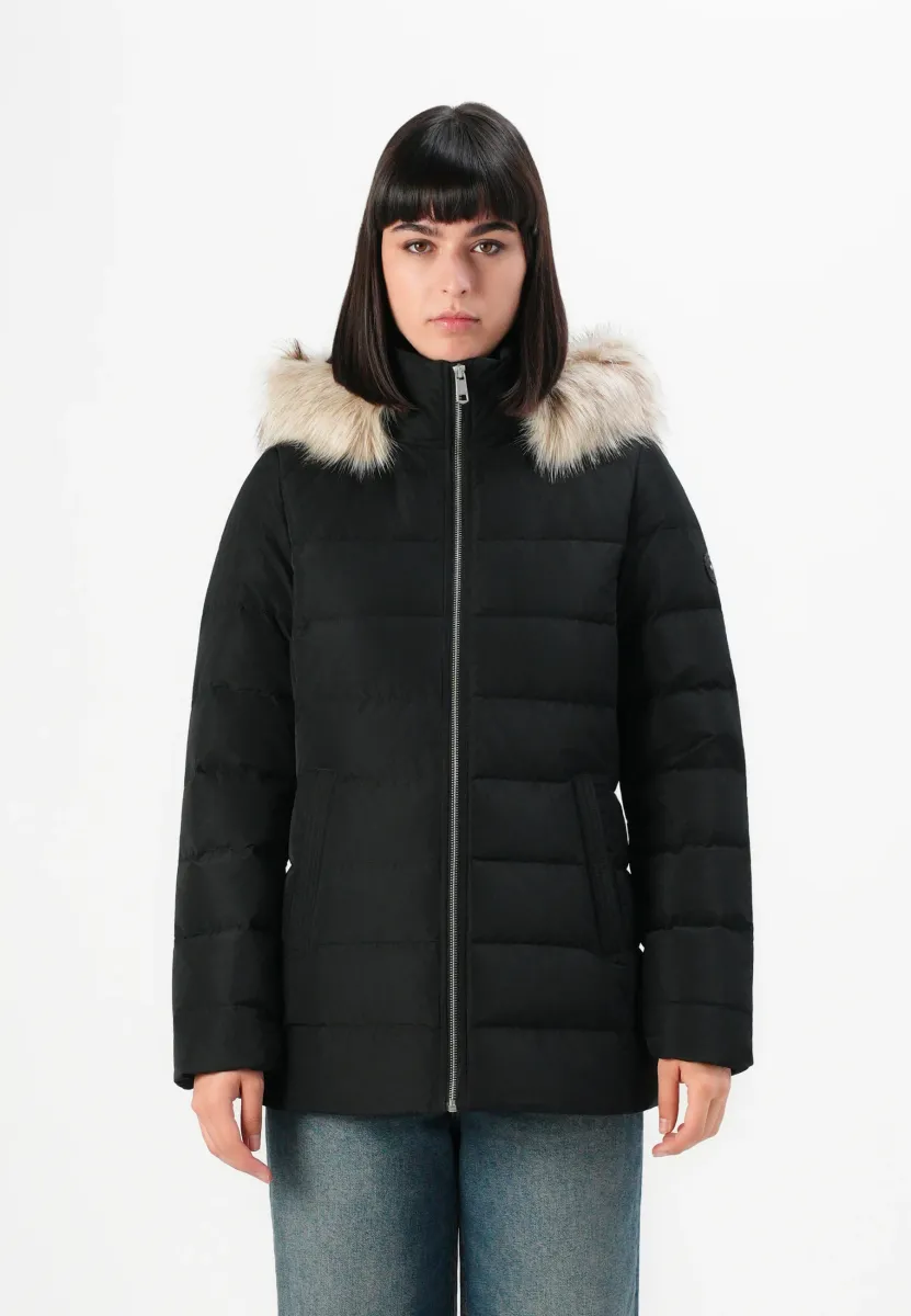 SLIM JACKET WITH FUR - Winterjacke - black
