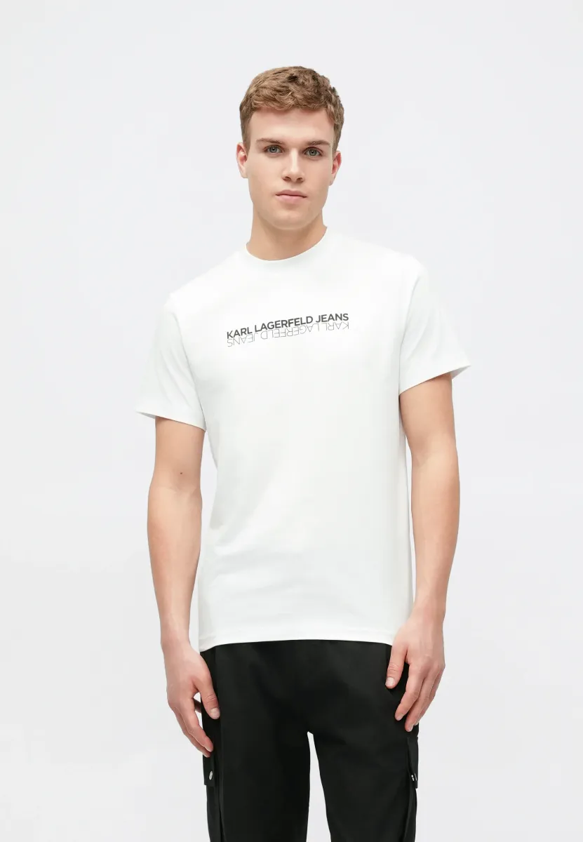 SLIM REFLECTION TEE - T-Shirt print - white