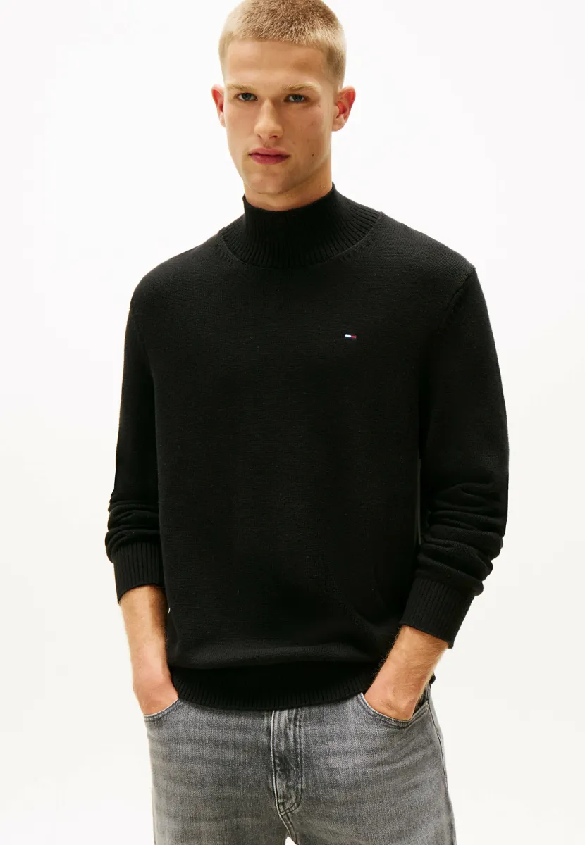 SLIM ROLL  - Strickpullover - black