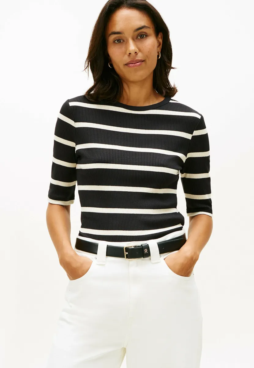 SLIM - T-Shirt basic - black   calico stp