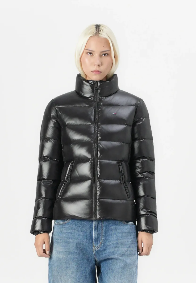 SLIM ZIP JACKET - Daunenjacke - black
