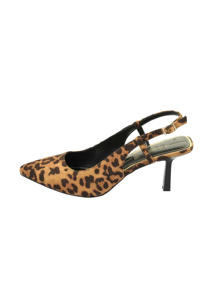 SLING BACK - Pumps - brown/leo black