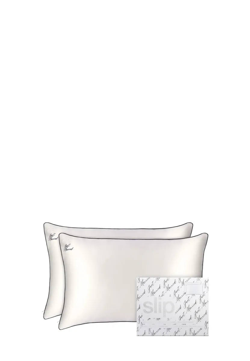 SLIP PURE SILK QUEEN PILLOWCASE DUO - JUST MARRIED - Gesichtspflege Zubehör - white