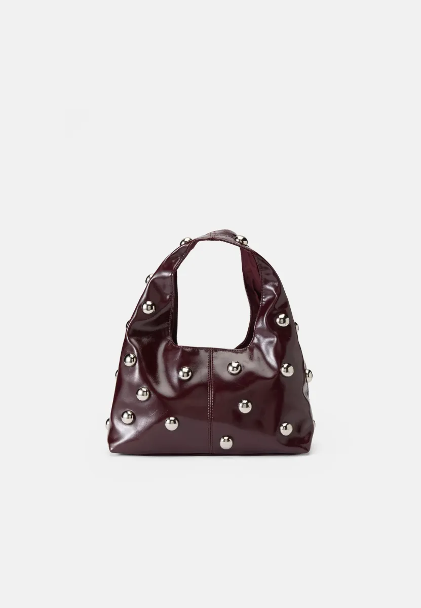 SLOUCHY STUDDED BAG - Handtasche - burgundy