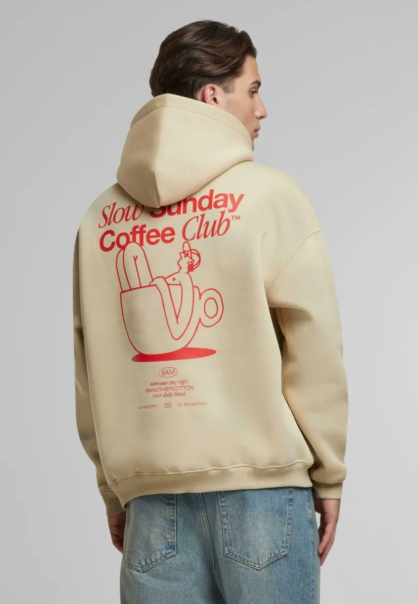 SLOW SUNDAY COFFE CLUB OVERSIZE UNISEX - Kapuzenpullover - beige