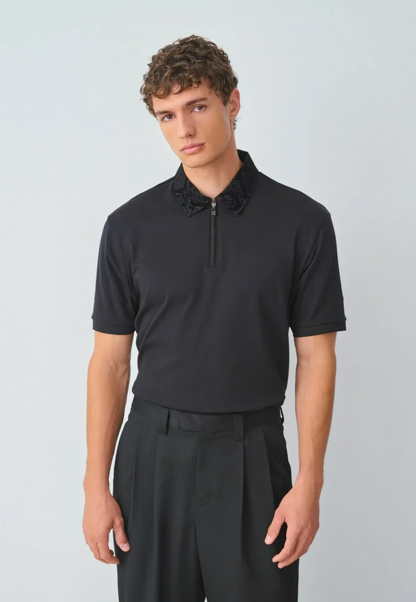 SMART COLLAR - Poloshirt - black flock
