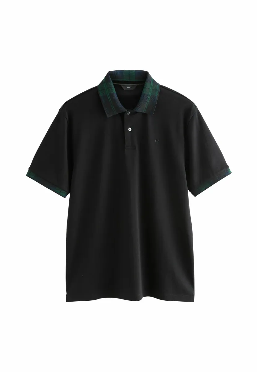 SMART COLLAR - Poloshirt - black green check