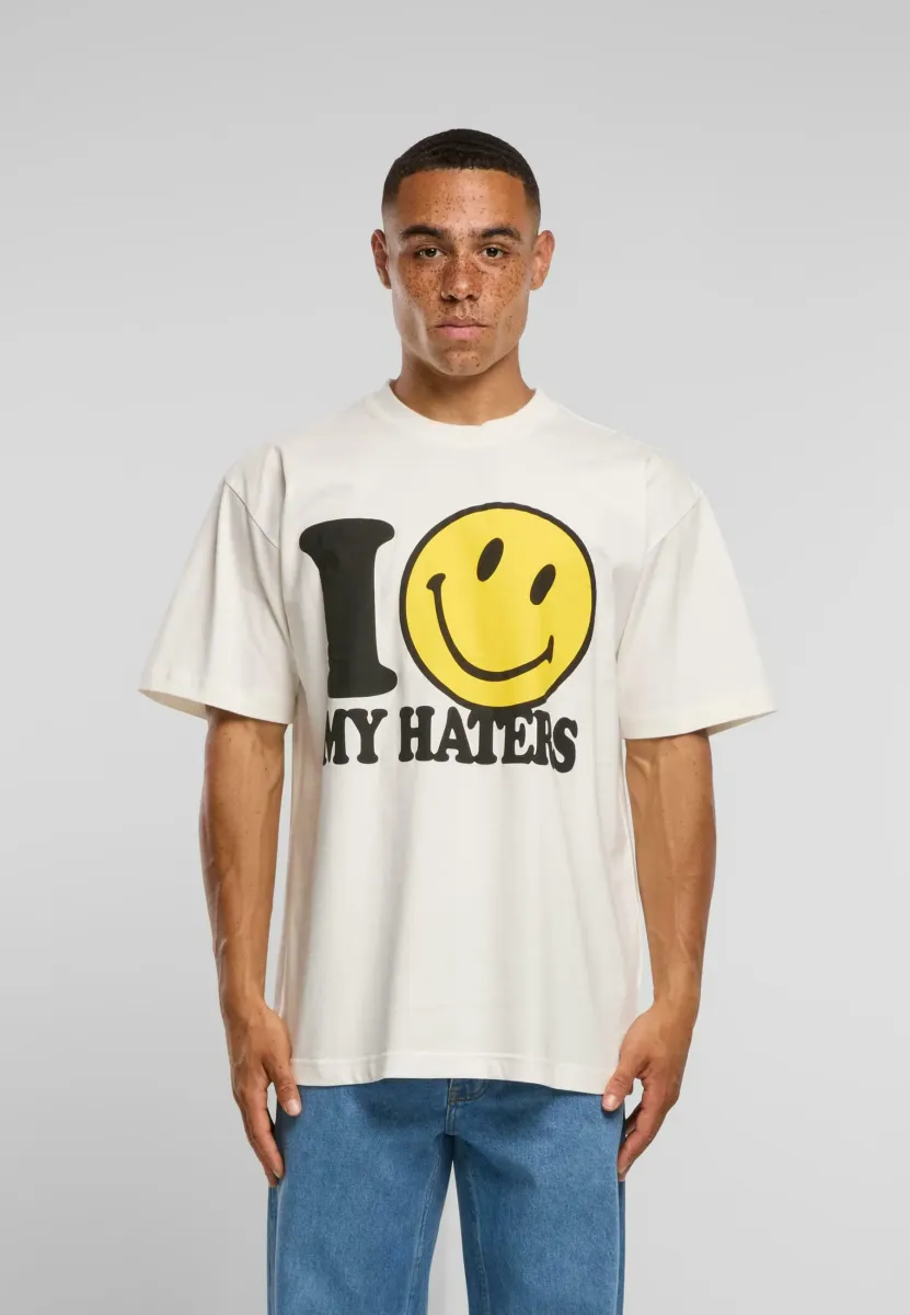 SMILEY HATERS  - T-Shirt print - cream