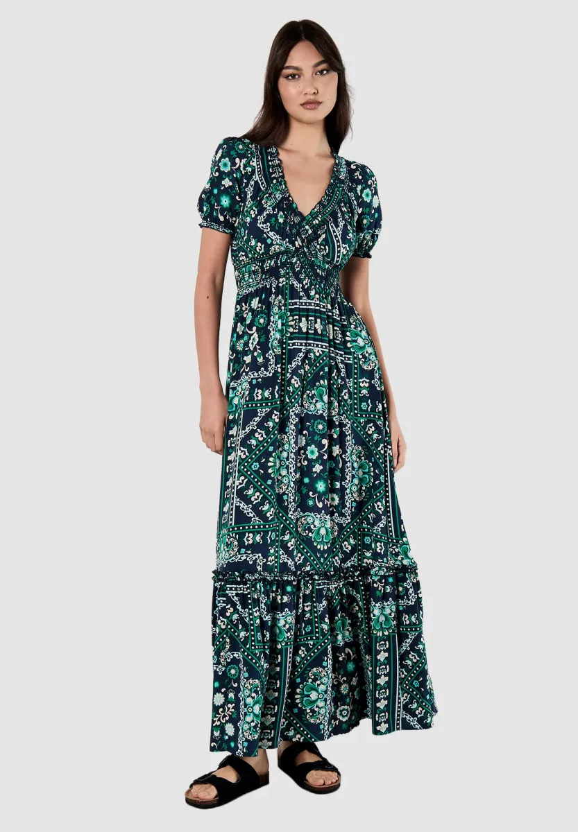 SMOCKED  - Maxikleid - navy