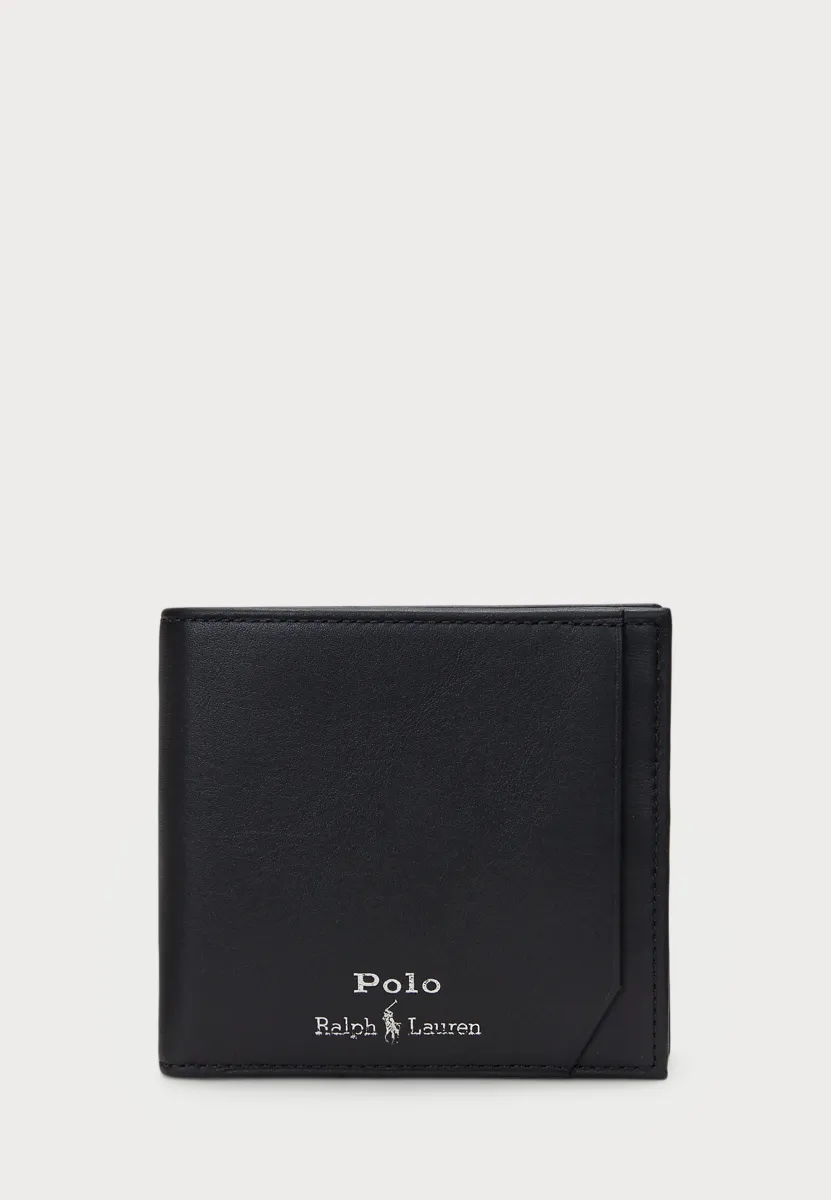 SMOOTH LEATHER BILLFOLD COIN WALLET - Geldbörse - black