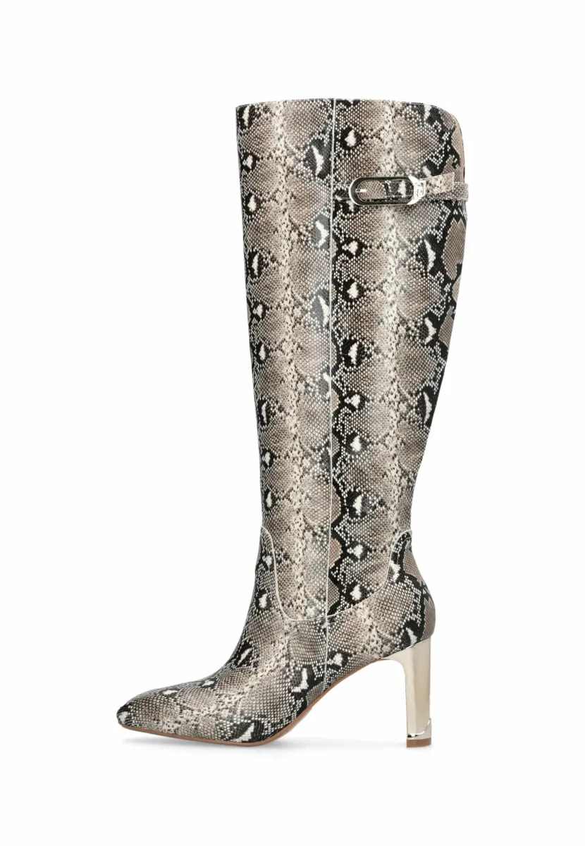 SNAKESKIN-EFFECT LAILA - High Heel Stiefel - beige