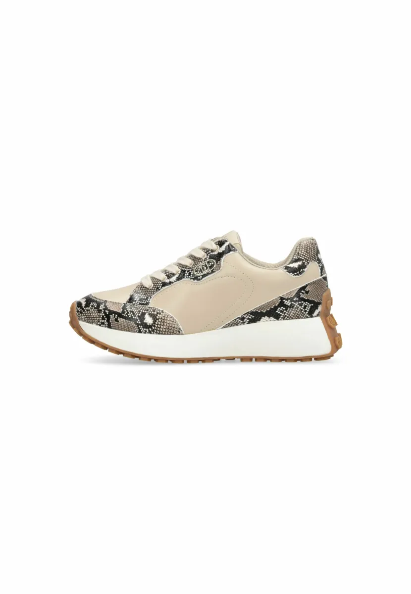 SNAKESKIN-PRINT SNEAKERS LOLO - Sneaker low - beige
