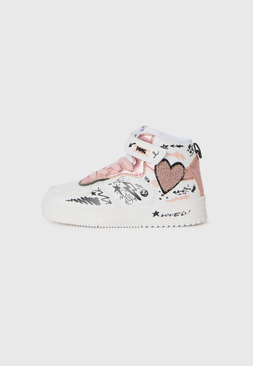 Sneaker high - white/rose