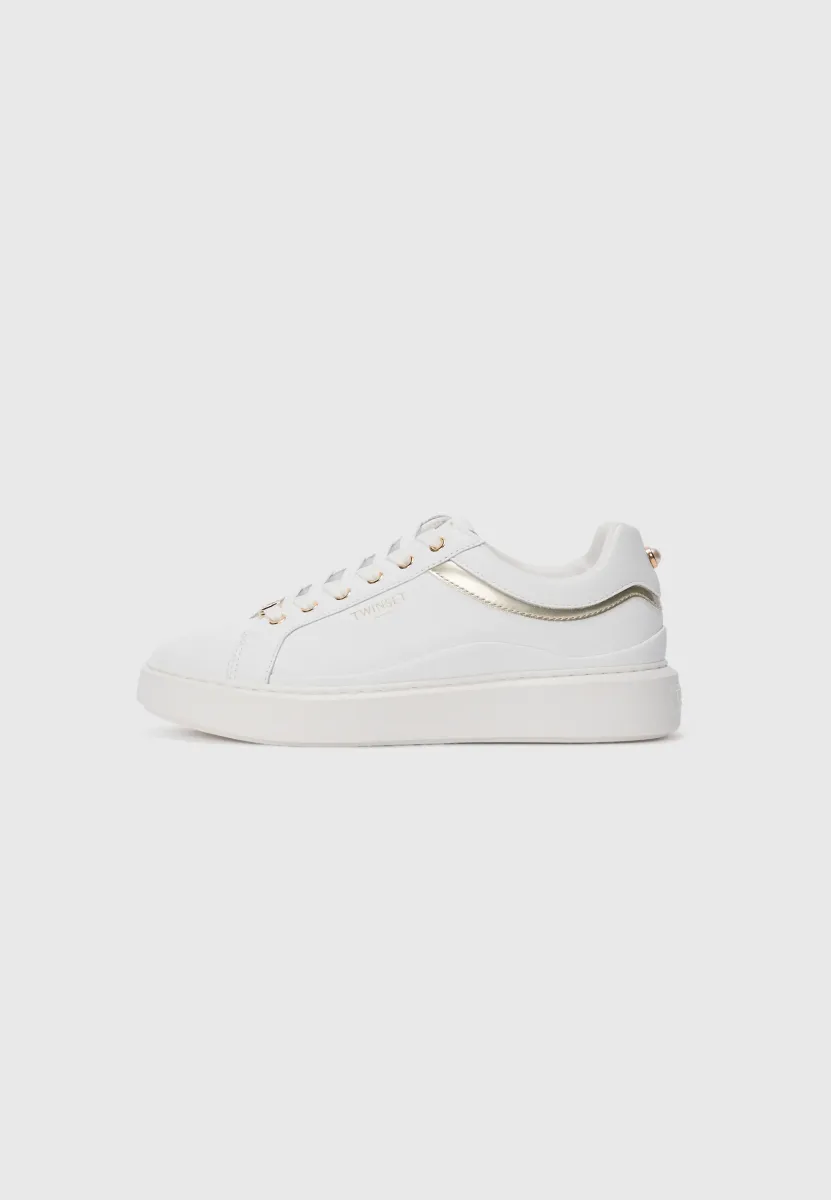 Sneaker low - bianco ottico/oro
