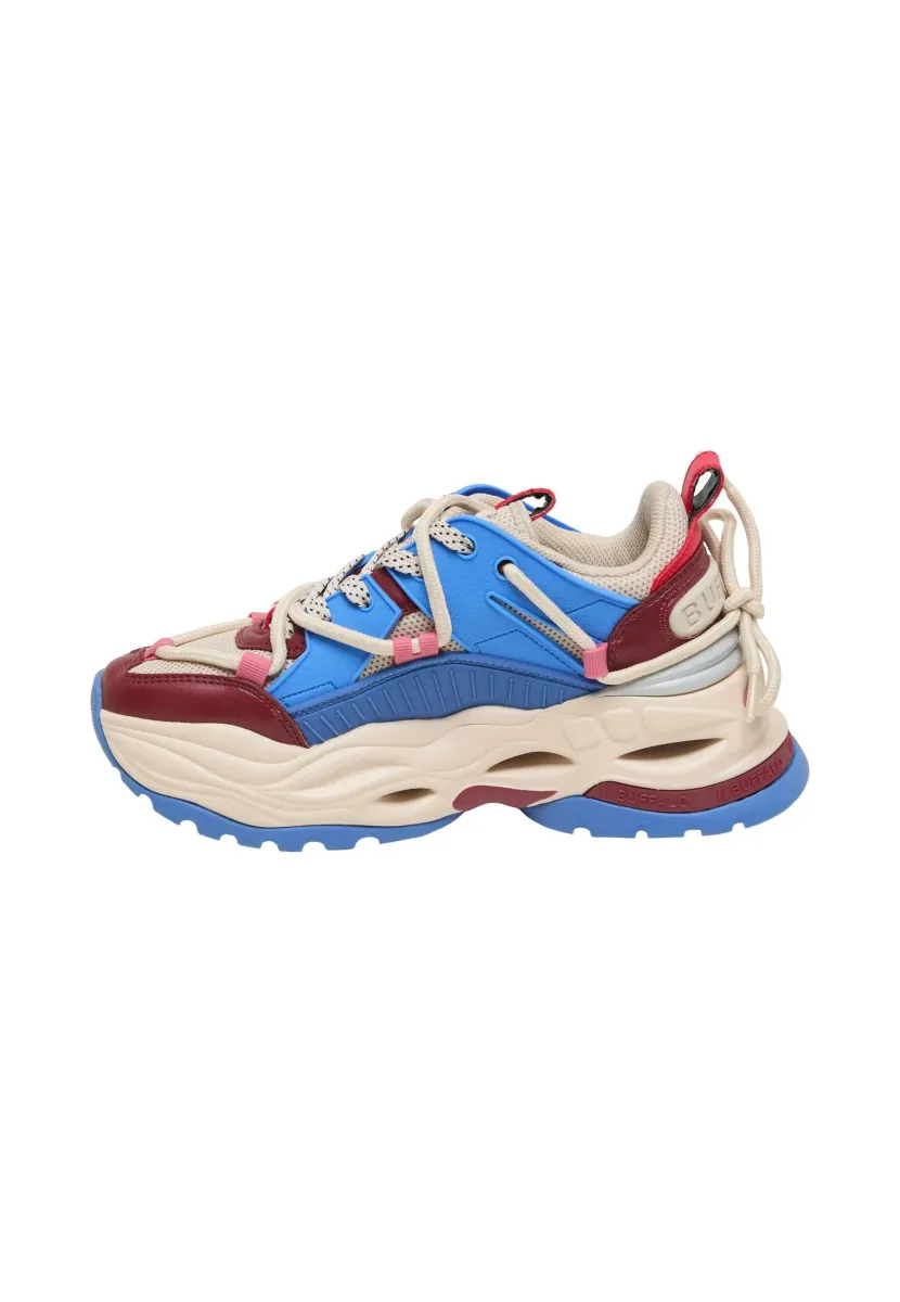 Sneaker low - cream red blue