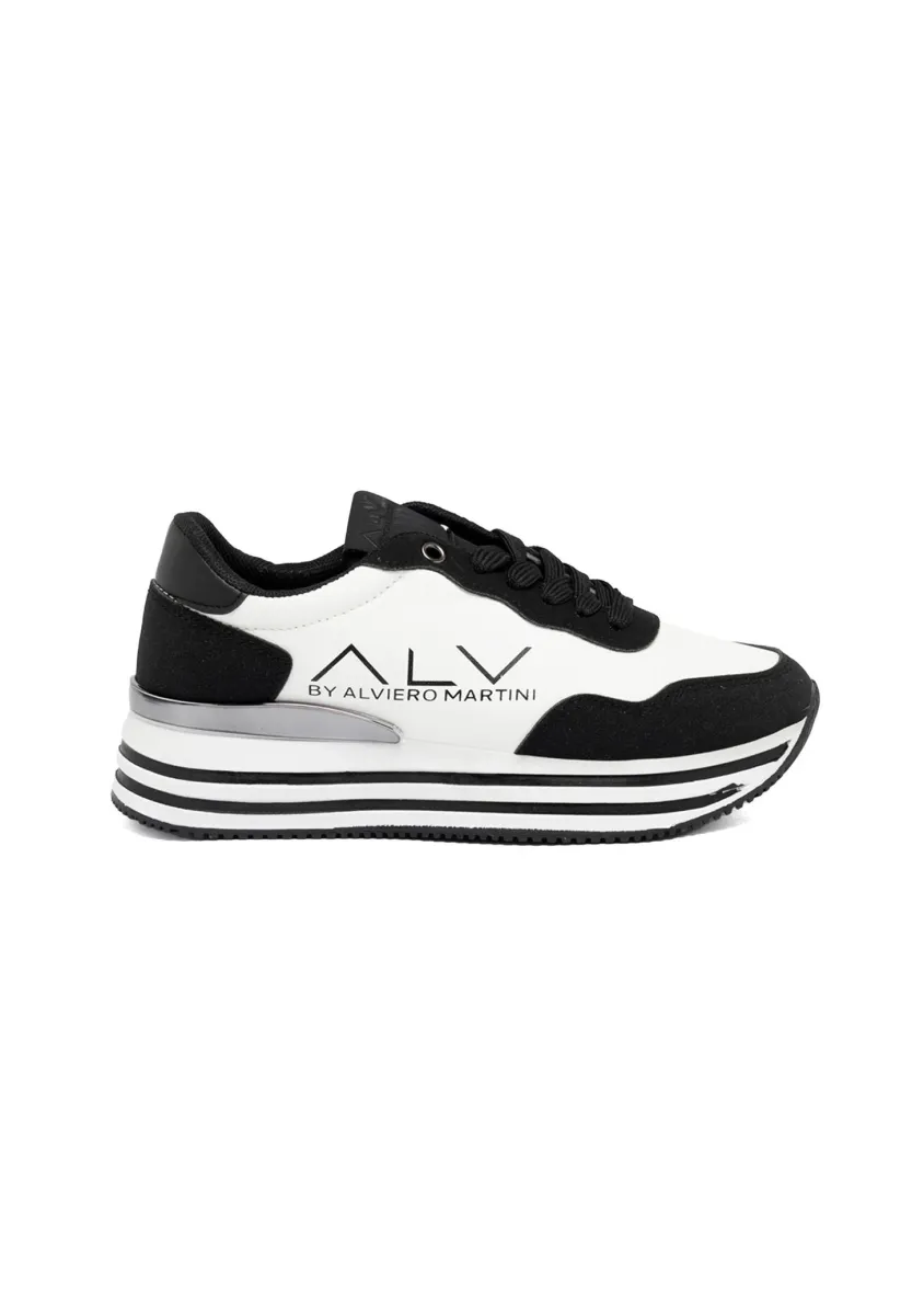 Sneaker low - nero e avorio e argento