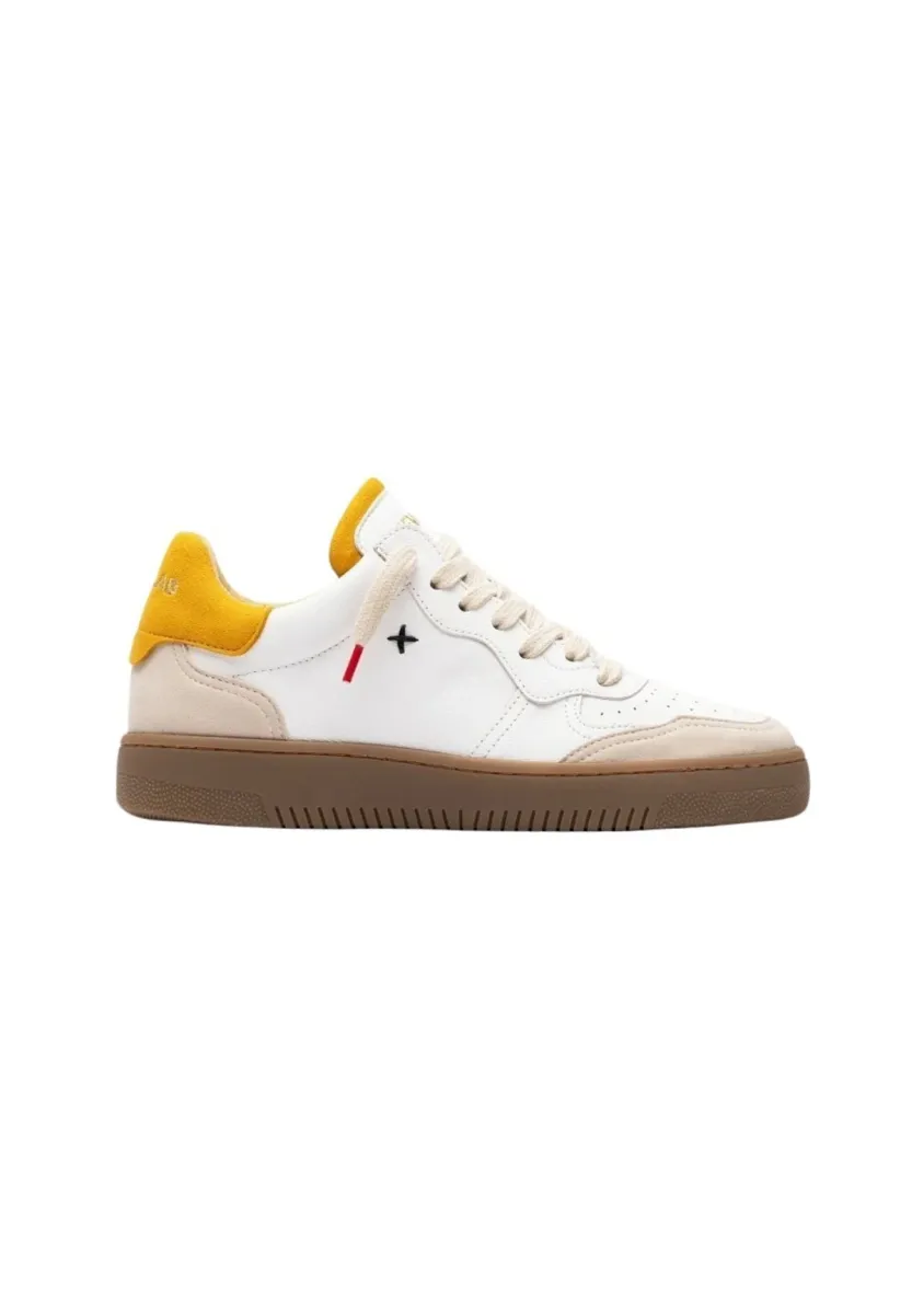 Sneaker low - white camel orange
