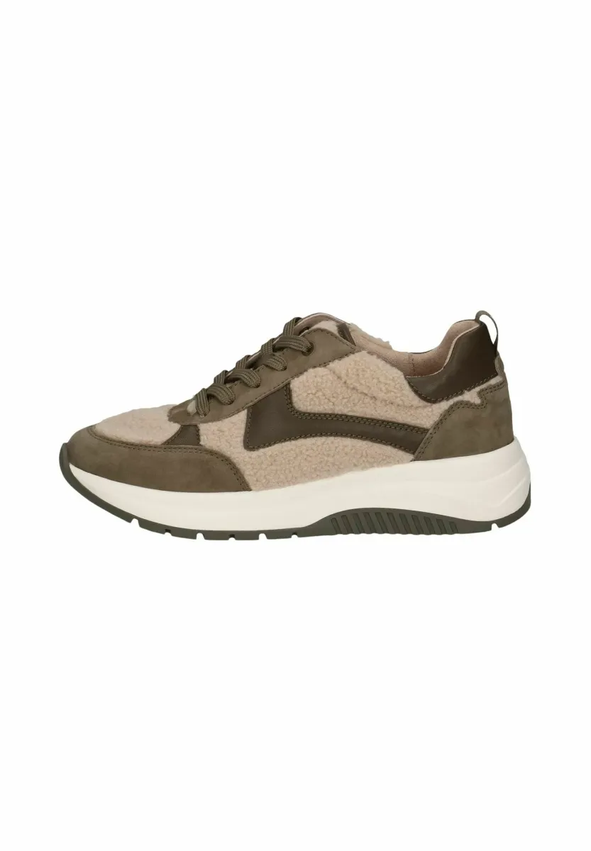 SNEAKER - Sneaker low - khaki fur