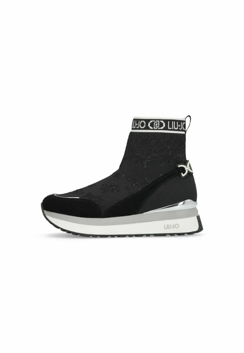 SNEAKERS WITH LOGO - Sneaker high - black