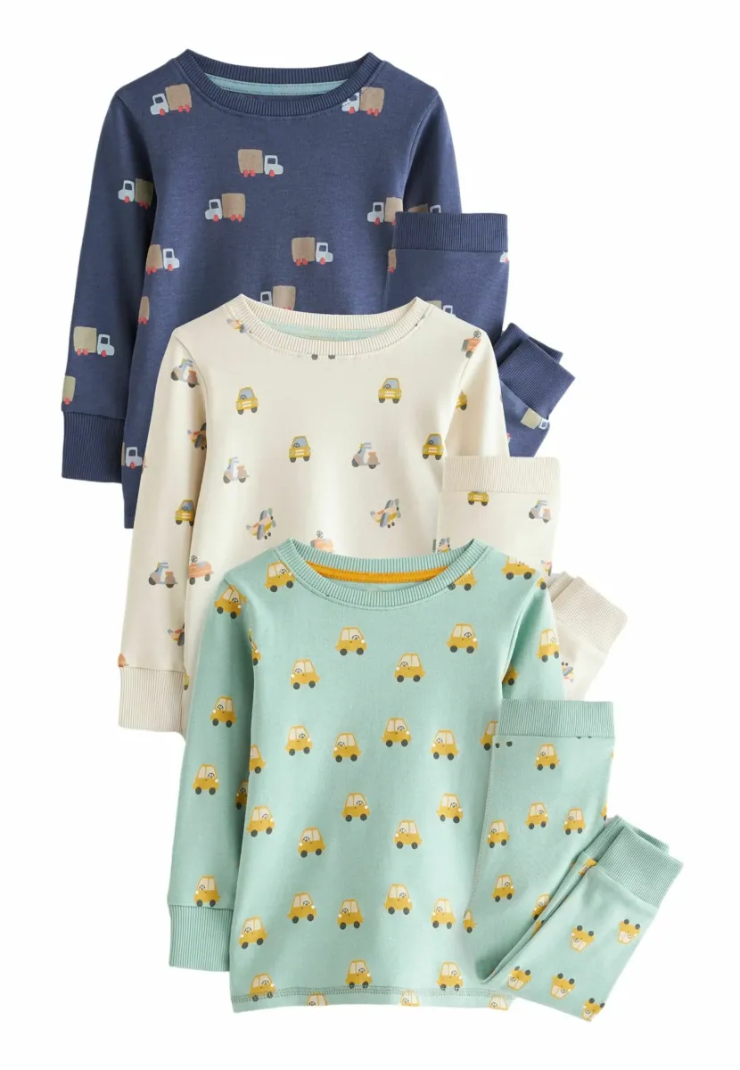 SNUGGLE 3 PACK - REGULAR FIT - Nachtwäsche Set - green blue transport