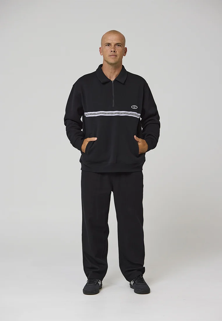 SOCIAL MEMBER ZIP CREW - Sweatshirt - black