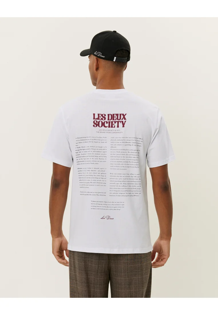 SOCIETY - T-Shirt print - white/beet red