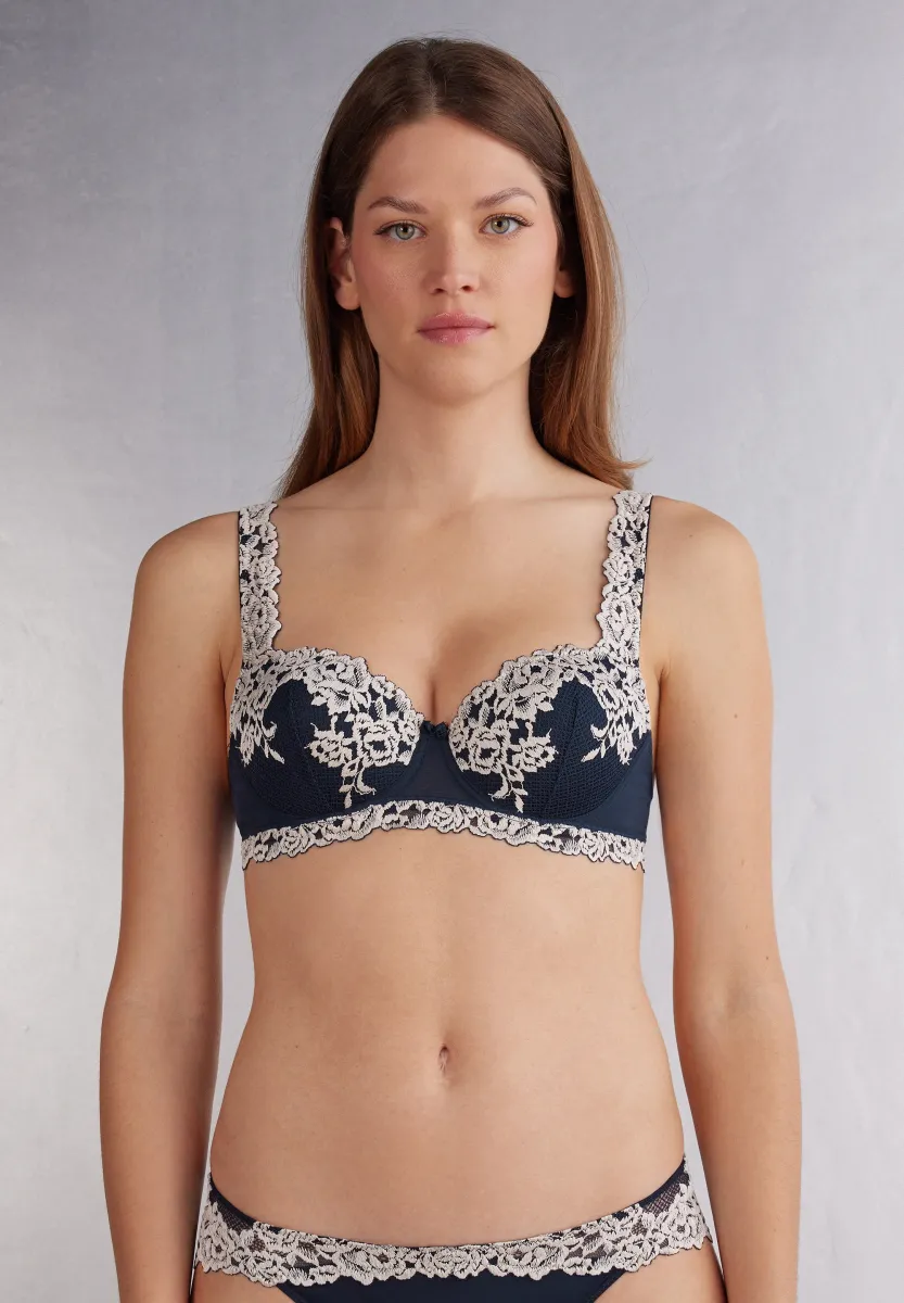 SOFIA IN PRETTY FLOWERS - Bügel BH - blau deep vanilla