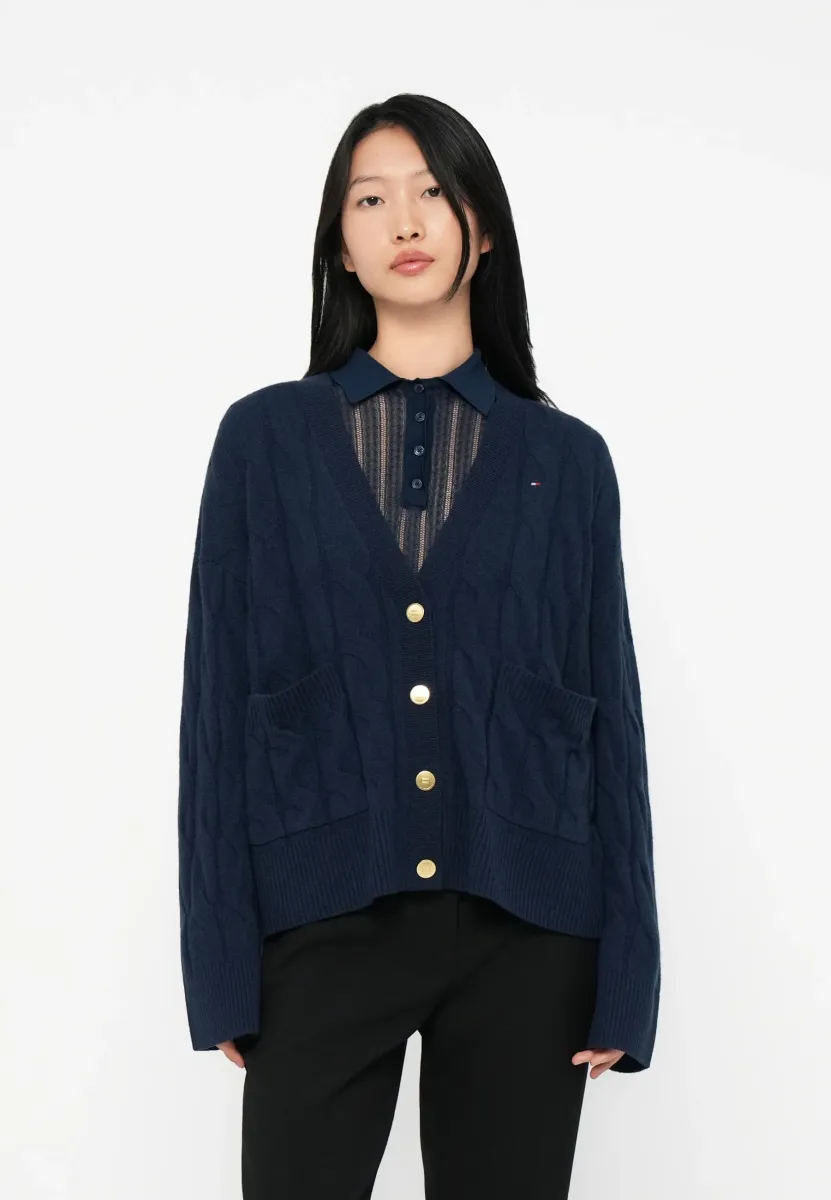 SOFT CABLE CARDI - Strickjacke - dark night navy